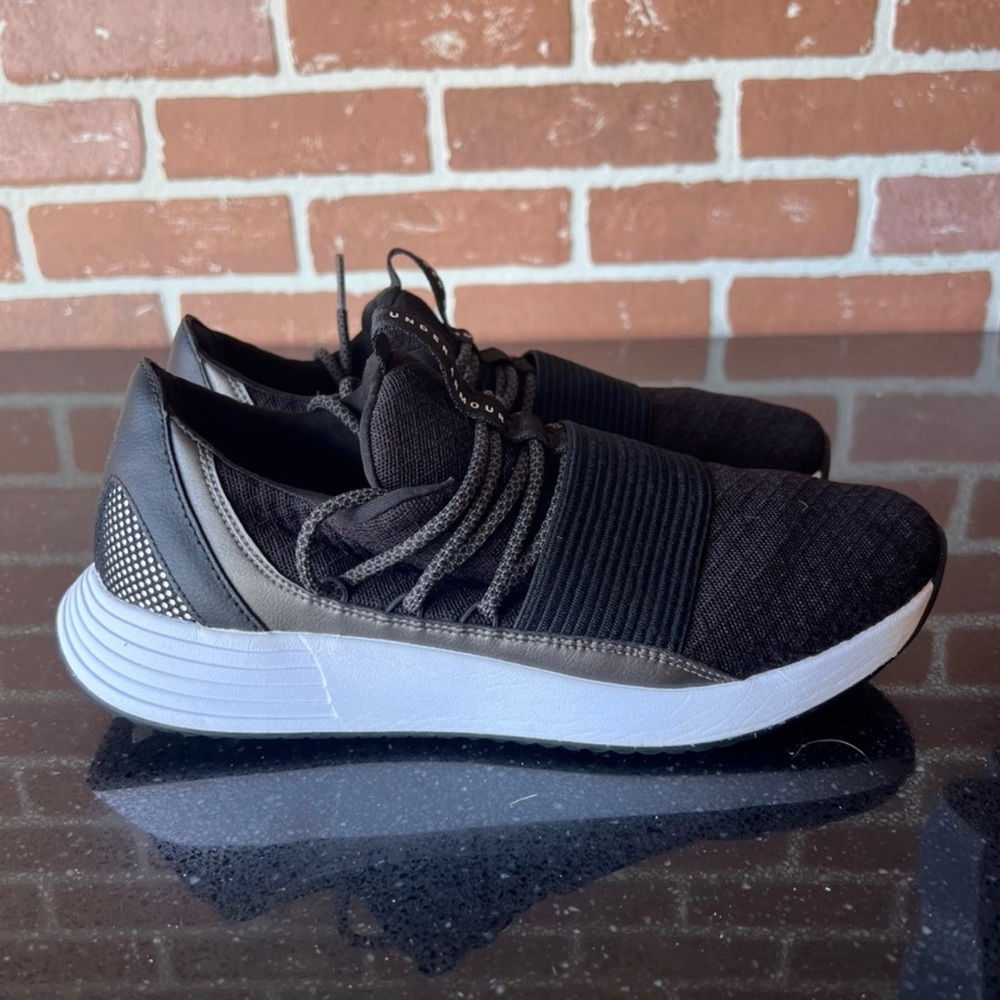 Under Armour Breath Lace Shoes Womens Size 9 Athletic Sneakers Black.